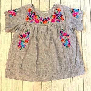 See and be seen floral tunic top-medium